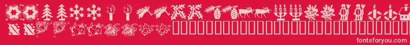 Police KrChristmasTime2 – polices roses sur fond rouge