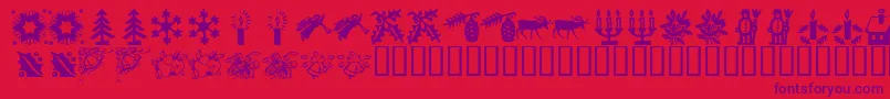KrChristmasTime2-Schriftart – Violette Schriften auf rotem Hintergrund