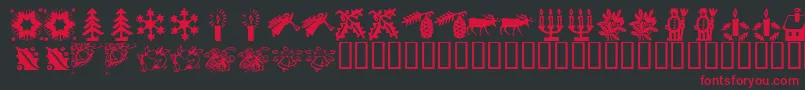KrChristmasTime2 Font – Red Fonts on Black Background