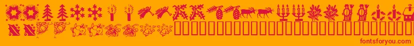 KrChristmasTime2 Font – Red Fonts on Orange Background