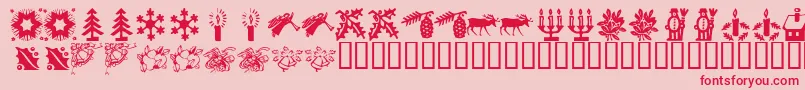 KrChristmasTime2 Font – Red Fonts on Pink Background