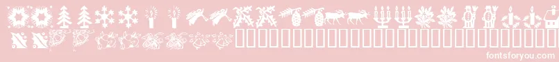 KrChristmasTime2 Font – White Fonts on Pink Background