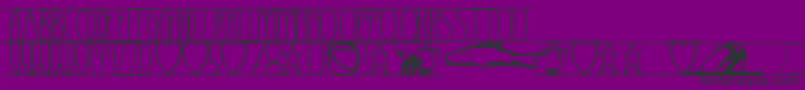 Barrettsuspended-fontti – mustat fontit violetilla taustalla