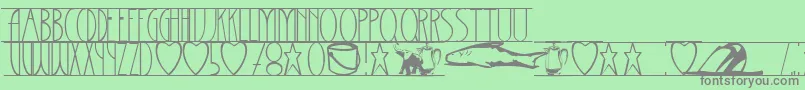 Barrettsuspended Font – Gray Fonts on Green Background