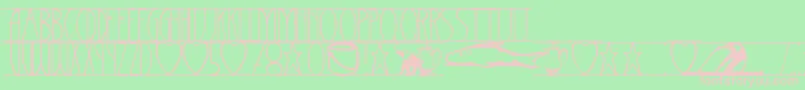 Barrettsuspended Font – Pink Fonts on Green Background