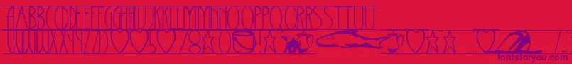 Barrettsuspended Font – Purple Fonts on Red Background