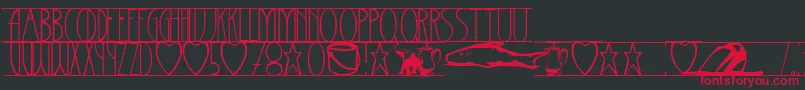 Barrettsuspended Font – Red Fonts on Black Background
