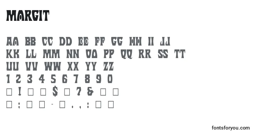 Шрифт Margit – алфавит, цифры, специальные символы