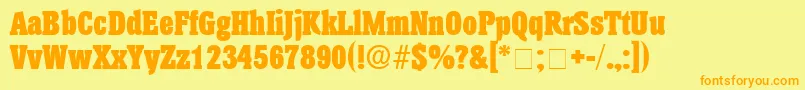 AnatoleDisplaySsi Font – Orange Fonts on Yellow Background