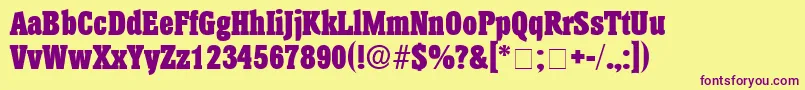 AnatoleDisplaySsi Font – Purple Fonts on Yellow Background