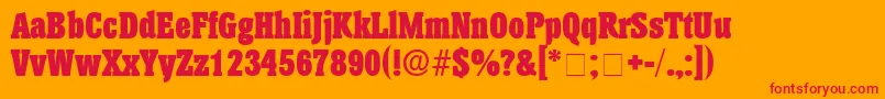 AnatoleDisplaySsi-Schriftart – Rote Schriften auf orangefarbenem Hintergrund