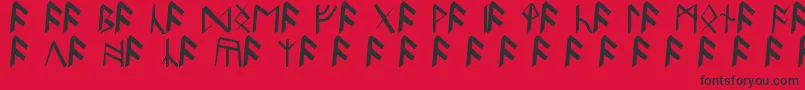 BritannianRunes Font – Black Fonts on Red Background
