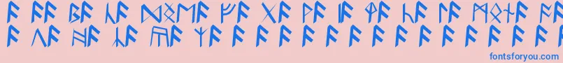 BritannianRunes Font – Blue Fonts on Pink Background