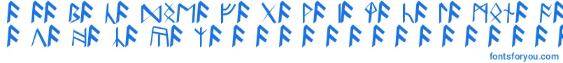 BritannianRunes-Schriftart – Blaue Schriften auf weißem Hintergrund