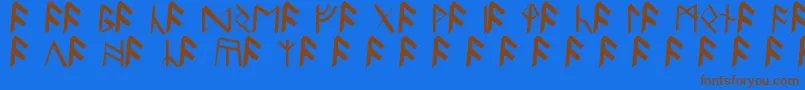 BritannianRunes Font – Brown Fonts on Blue Background