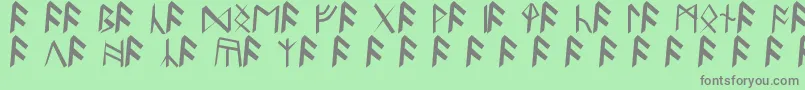 BritannianRunes Font – Gray Fonts on Green Background