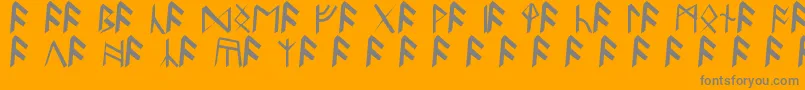 Weitere Informationen zur BritannianRunes-Schriftart BritannianRunes-Schriftart – Graue Schriften auf orangefarbenem Hintergrund