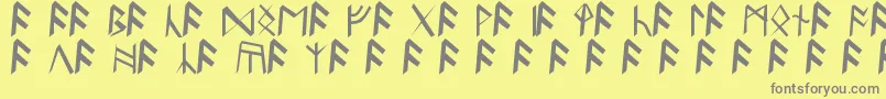 BritannianRunes Font – Gray Fonts on Yellow Background