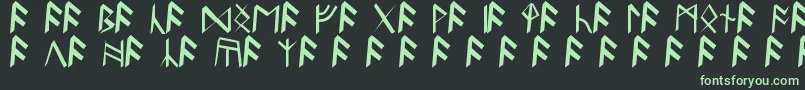 BritannianRunes Font – Green Fonts on Black Background