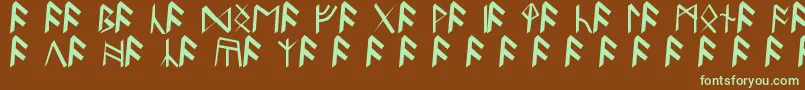 BritannianRunes Font – Green Fonts on Brown Background