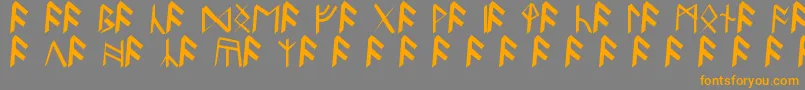 BritannianRunes Font – Orange Fonts on Gray Background