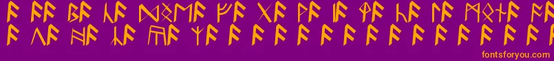 BritannianRunes-fontti – oranssit fontit violetilla taustalla