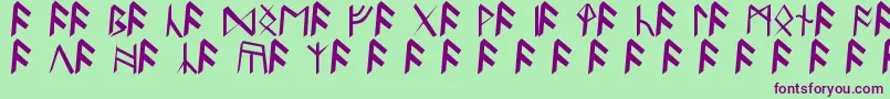 BritannianRunes Font – Purple Fonts on Green Background