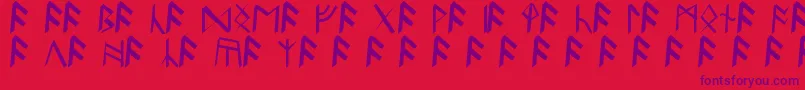 フォントBritannianRunes – 赤い背景に紫のフォント