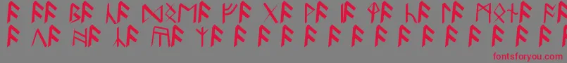 BritannianRunes-Schriftart – Rote Schriften auf grauem Hintergrund