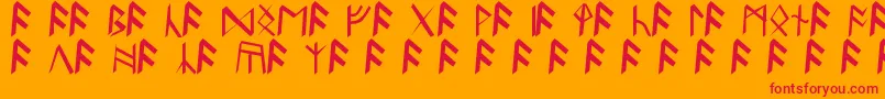 Police BritannianRunes – polices rouges sur fond orange