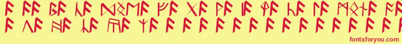 BritannianRunes-Schriftart – Rote Schriften auf gelbem Hintergrund