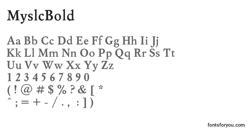 Schriftart MyslcBold – Alphabet, Zahlen, spezielle Symbole