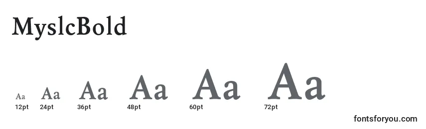 Größen der Schriftart MyslcBold