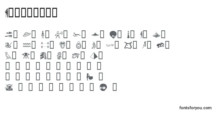 Czcionka Isisdings – alfabet, cyfry, specjalne znaki