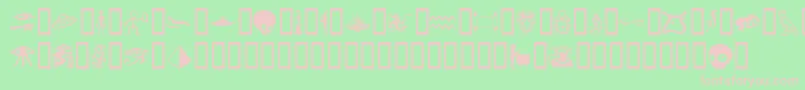 Isisdings Font – Pink Fonts on Green Background