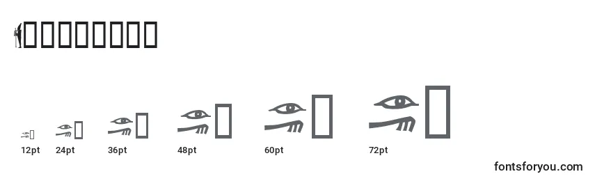Größen der Schriftart Isisdings