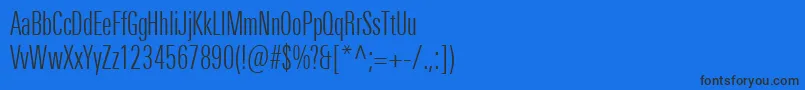 フォントUniversNextProLightCompressed – 黒い文字の青い背景