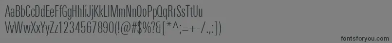 UniversNextProLightCompressed-fontti – mustat fontit harmaalla taustalla