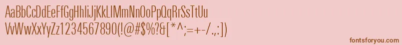 Czcionka UniversNextProLightCompressed – brązowe czcionki na różowym tle