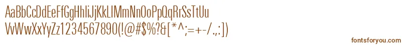 UniversNextProLightCompressed-fontti – ruskeat fontit valkoisella taustalla