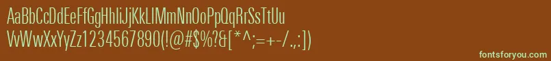UniversNextProLightCompressed Font – Green Fonts on Brown Background
