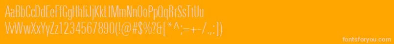 Шрифт UniversNextProLightCompressed – розовые шрифты на оранжевом фоне