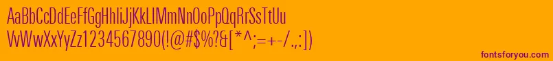 Шрифт UniversNextProLightCompressed – фиолетовые шрифты на оранжевом фоне