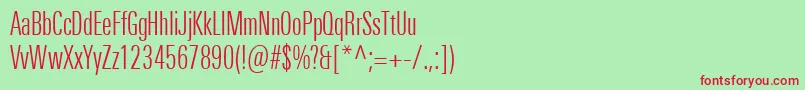 Шрифт UniversNextProLightCompressed – красные шрифты на зелёном фоне