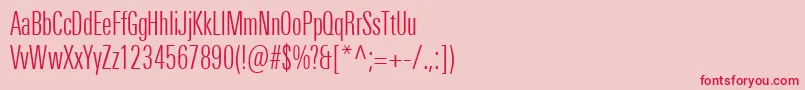 Шрифт UniversNextProLightCompressed – красные шрифты на розовом фоне