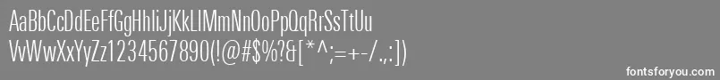 フォントUniversNextProLightCompressed – 灰色の背景に白い文字