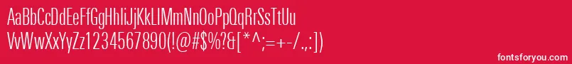 フォントUniversNextProLightCompressed – 赤い背景に白い文字
