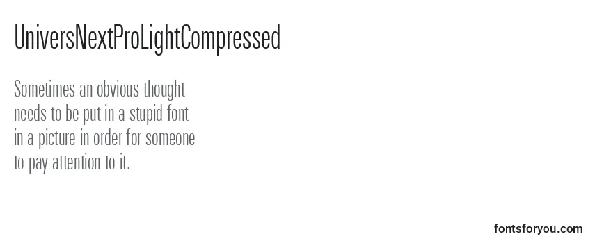 Обзор шрифта UniversNextProLightCompressed