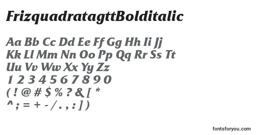 FrizquadratagttBolditalic-fontti – aakkoset, numerot, erikoismerkit