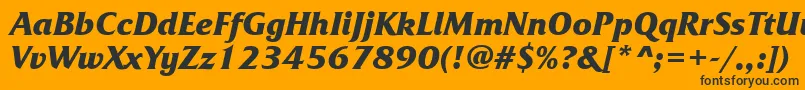 FrizquadratagttBolditalic Font – Black Fonts on Orange Background